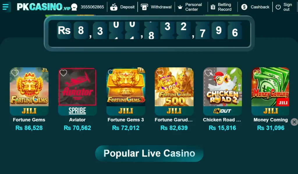 pkcasino game app